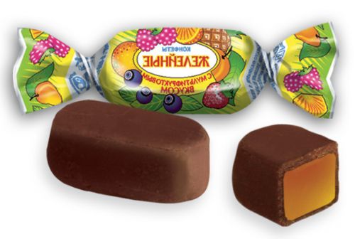 Конфеты глазированные шоколадом с желейными корпусами