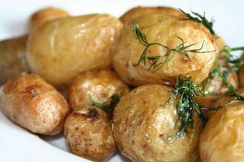 Картофель печеный, кожура, без соли