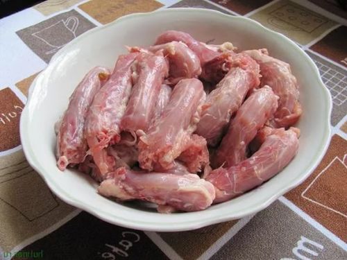 Курица, подготовленная к тушению, потроха, сырые