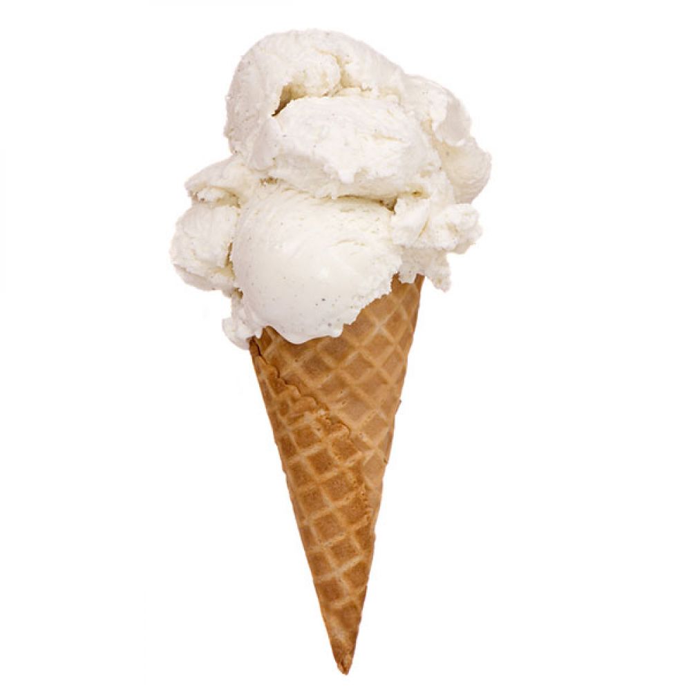 Фаст-фуд, мягкое ванильное молочное мороженое в рожке
