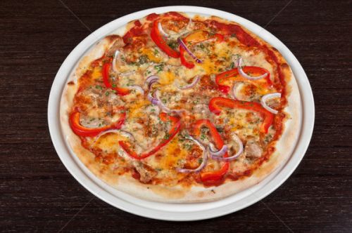Фаст-фуд, пицца с мясом и овощами, на стандартном корже, 14 дюймов