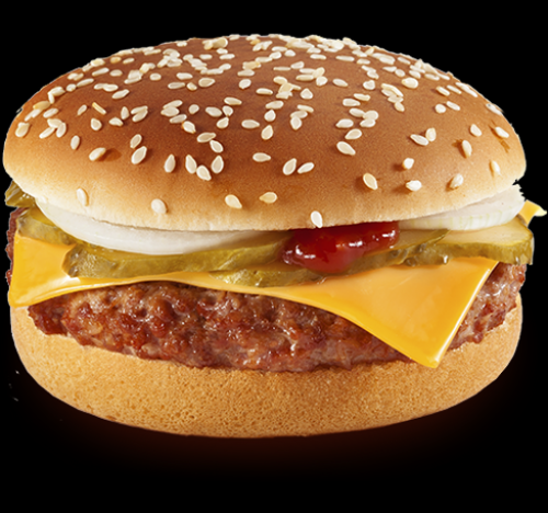Фаст-фуд, чизбургер, со стандартной котлетой, приправленный