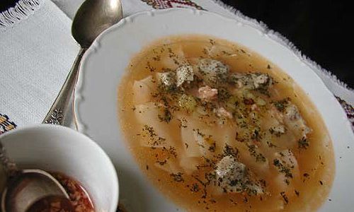 Суп "Хинкал" (суп с мясом и ракушками - дагестанское национальное блюдо)