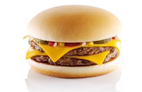 Фаст-фуд, чизбургер, двойной, со стандартной котлетой, неприправленный