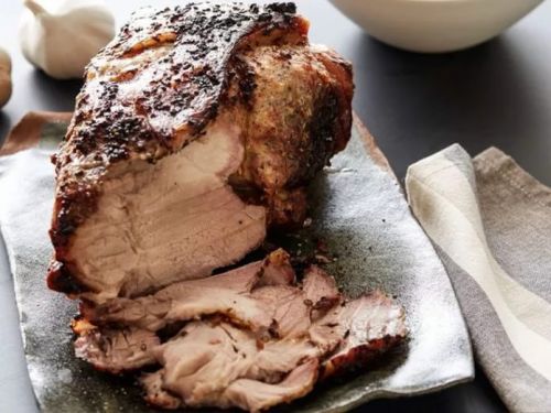 Свинина, свежая, филе с лопатки , с костью, отдельно мясо и жир, обжаренная