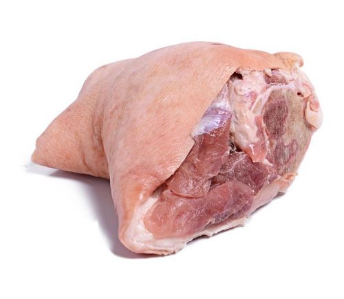 Свинина, свежая, нога(ветчина), голень, мясо вместе с жиром, сырая