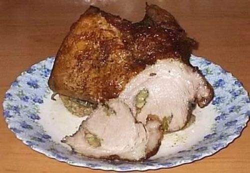 Свинина, свежая, нога(ветчина), кострец, мясо вместе с жиром, жареная
