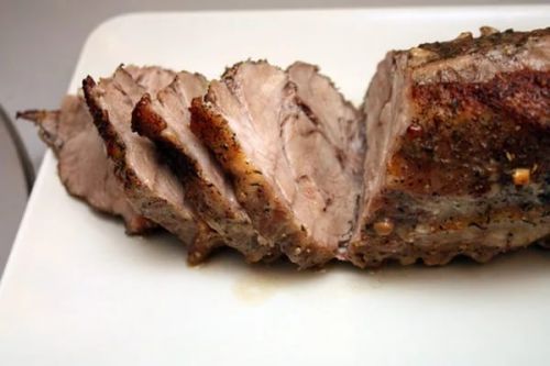 Свинина, свежая, верхняя часть филе , без костей, отделенное постное мясо, печеная