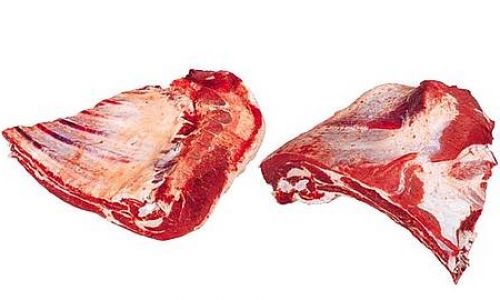 Говядина, грудинка целая, мясо с жиром убранным до уровня 1/8", сырая