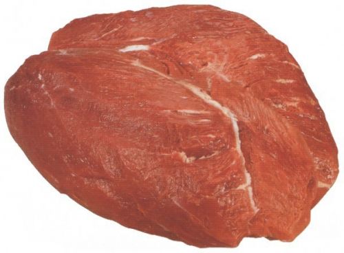 Говядина сортовая, огузок, мясо с жиром убранным до уровня 1/8", сырая