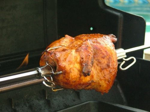 Индейка, цыплята для жарки, темное мясо, мясо и кожа, приготовленные, жареные на открытом огне