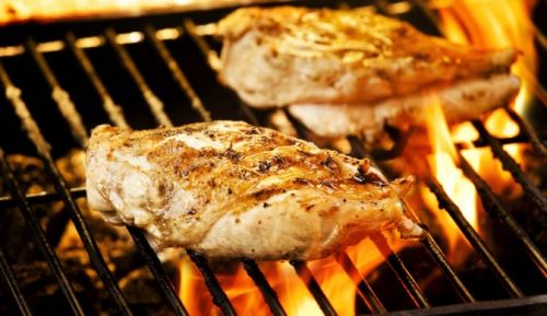 Индейка, цыплята для жарки, белое мясо, только мясо, приготовленное, жареное на открытом огне