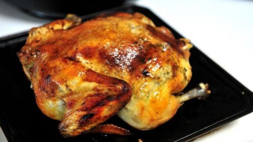 Курица, бройлеры или цыплята, шейки, мясо, кожа, приготовленные, жареные на открытом огне