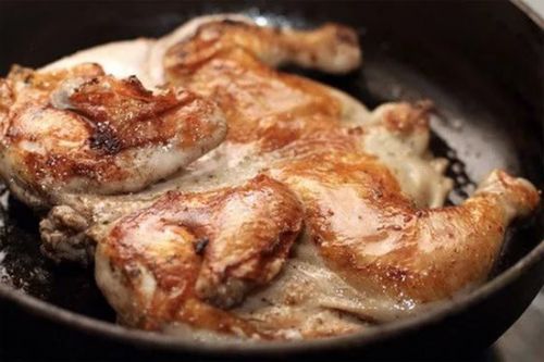 Курица, бройлеры или цыплята, только мясо, обжаренное