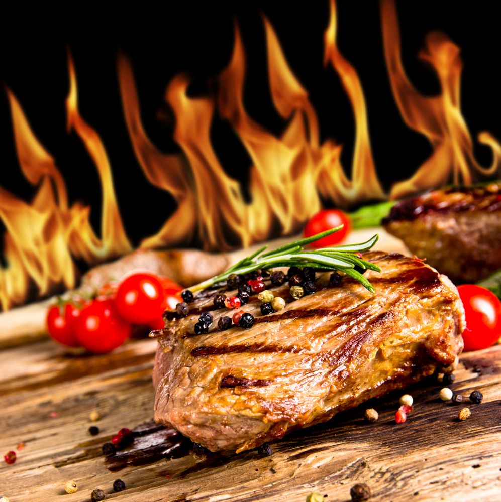 Курица, бройлеры или цыплята, темное мясо, только мясо, приготовленное, жареное на открытом огне