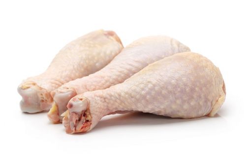 Курица, бройлеры или цыплята, ножки, мясо и кожа, сырые