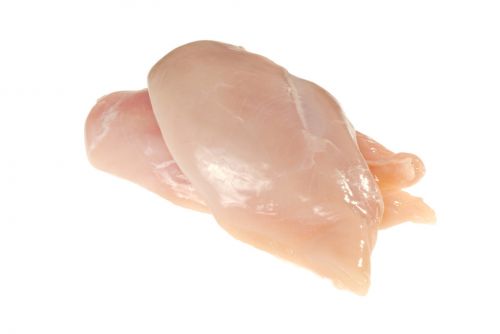 Курица, бройлеры или цыплята, грудка, мясо и кожа, сырые
