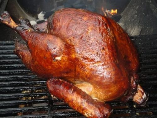 Курица бройлерная, только мясо, приготовленное, жареное на открытом огне