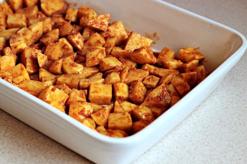 Картофель кубиками домашнего приготовления